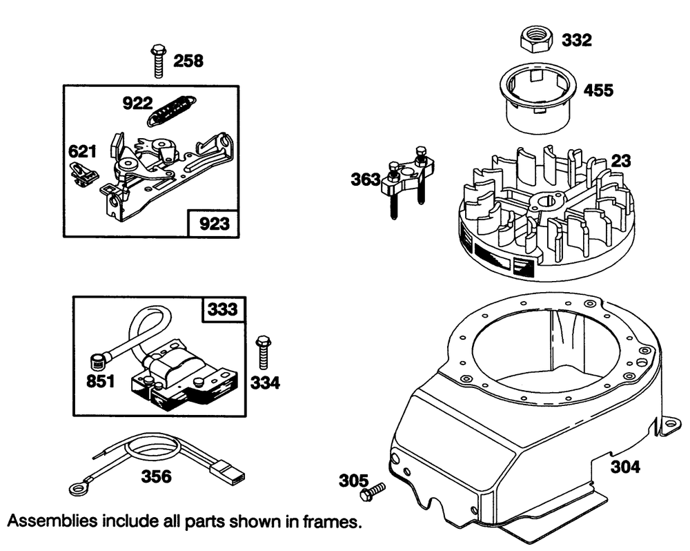 Engine Briggs & Stratton Model 122702-3188-01 Diagram and Parts List for 20101 1000001 - 1999999 Toro Lawn Mower