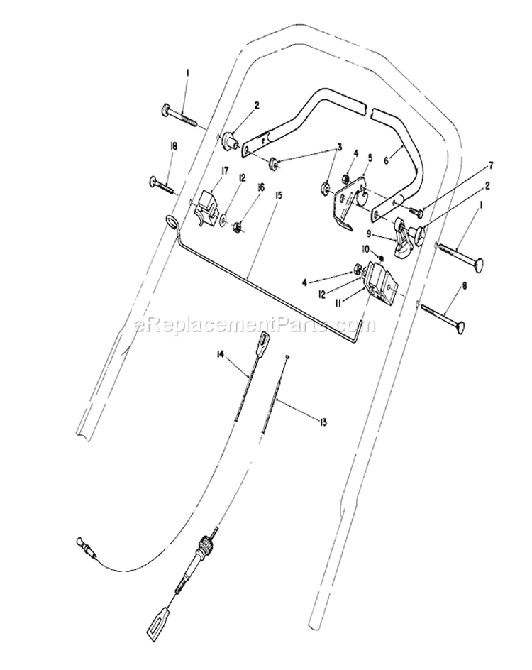 Traction Control Assembly Diagram and Parts List for 20620 8000001-8999999 - 1988 Toro Lawn Mower