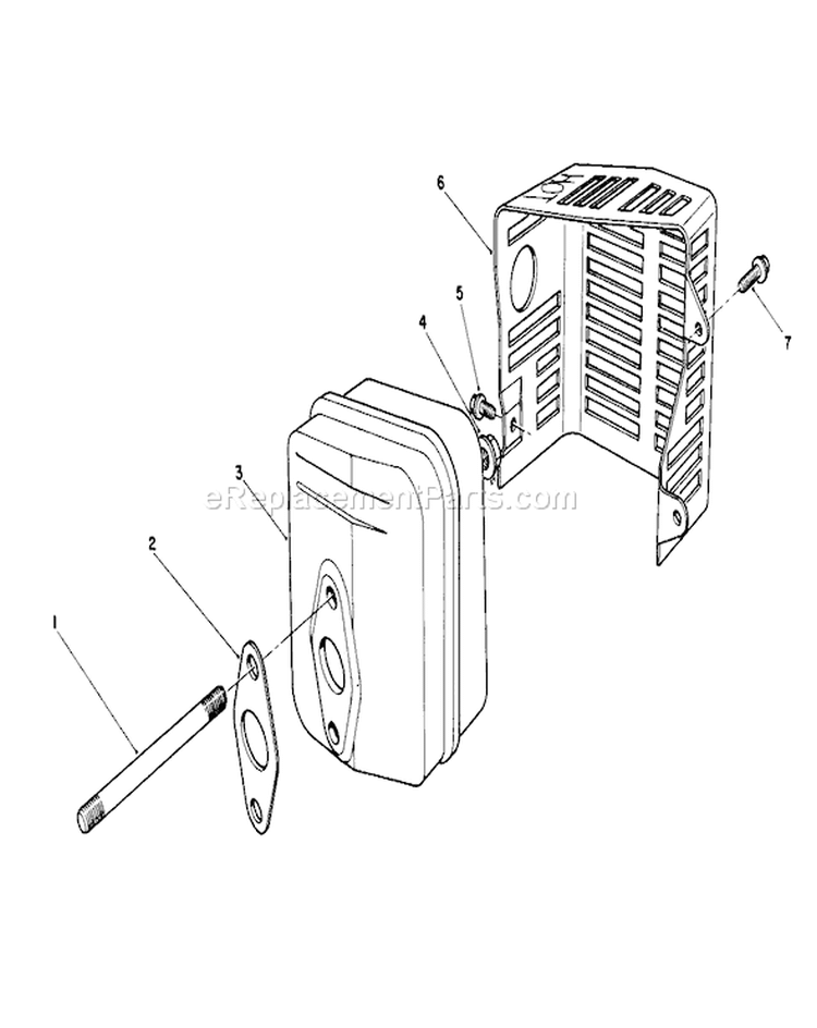 Muffler Assembly Diagram and Parts List for 20622C 9000001-9999999 - 1989 Toro Lawn Mower
