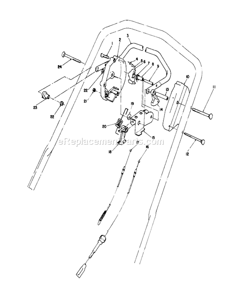 Traction Control Assembly Diagram and Parts List for 20622C 9000001-9999999 - 1989 Toro Lawn Mower