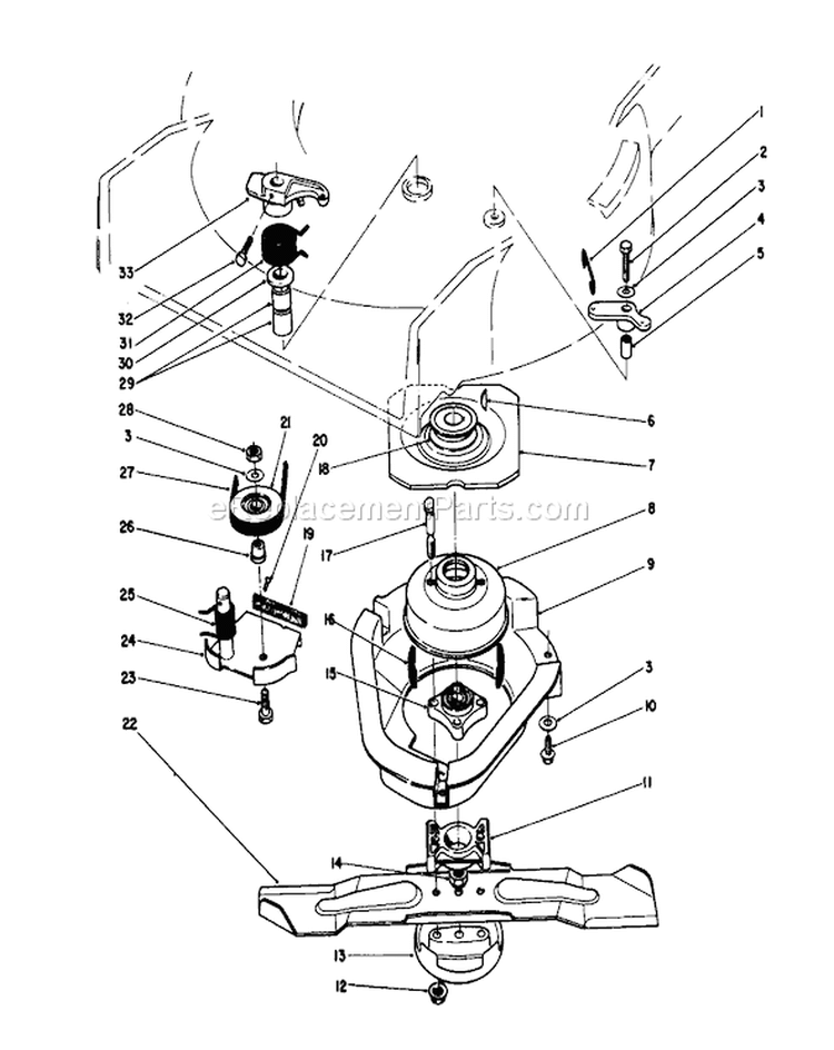 Blade and Brake Clutch Assembly Diagram and Parts List for 20622C 9000001-9999999 - 1989 Toro Lawn Mower