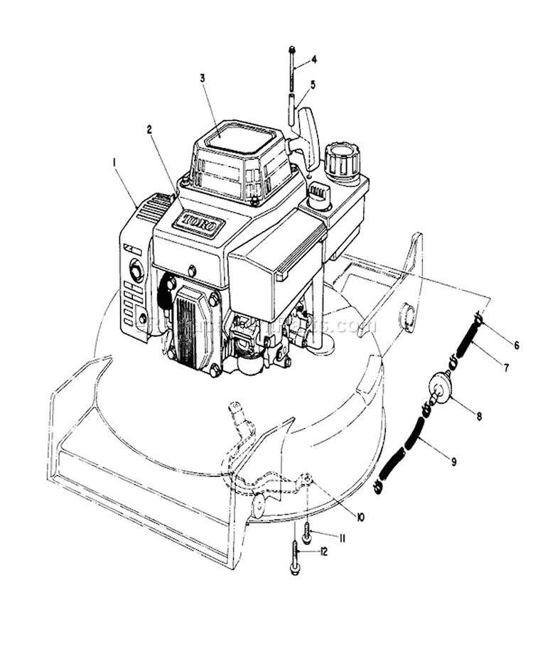 Engine Assembly Diagram and Parts List for 20622C 9000001-9999999 - 1989 Toro Lawn Mower