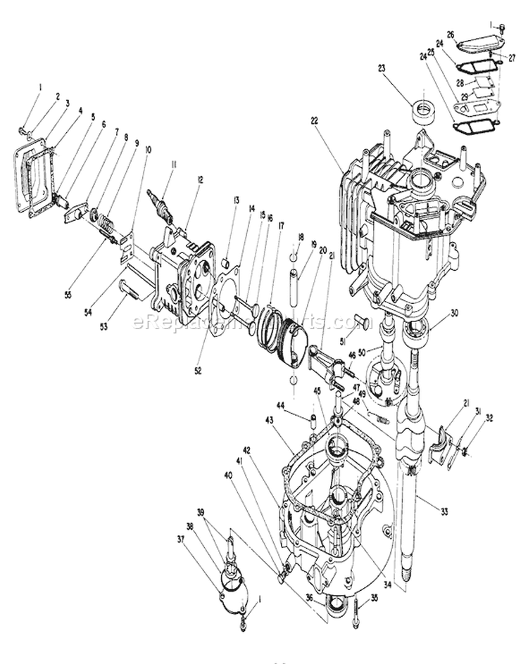 Engine Diagram and Parts List for 20622C 9000001-9999999 - 1989 Toro Lawn Mower