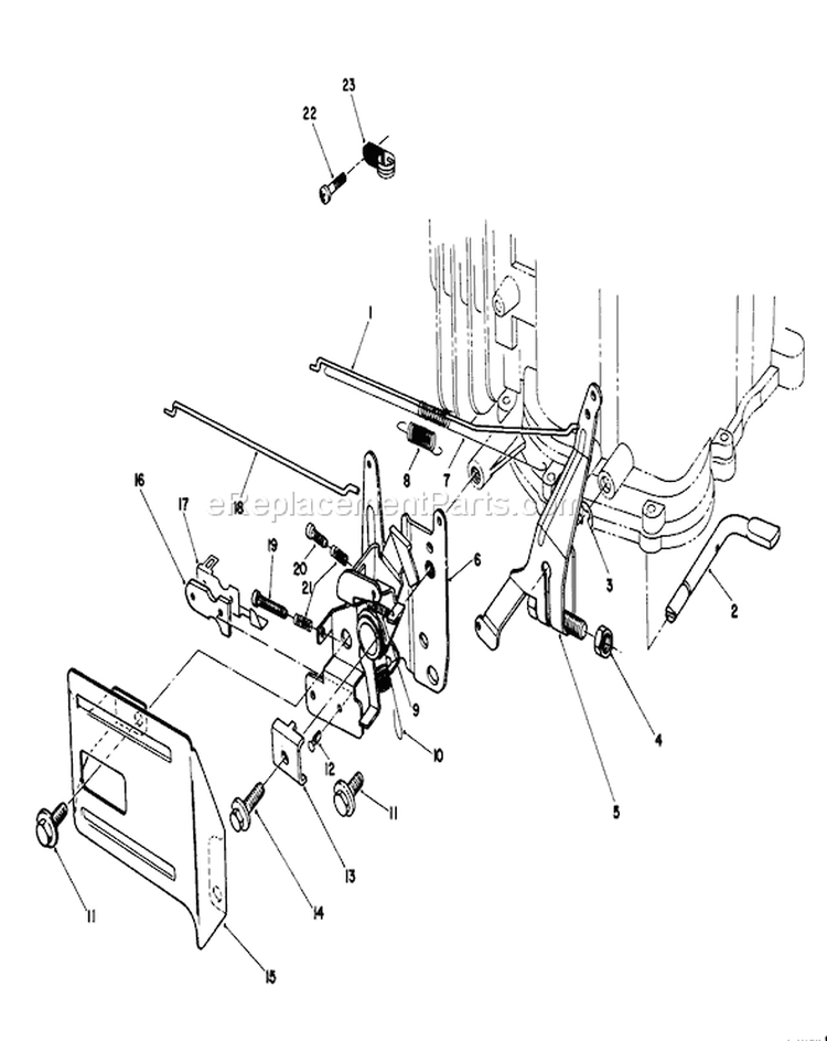 Governor Assembly Diagram and Parts List for 20622C 9000001-9999999 - 1989 Toro Lawn Mower
