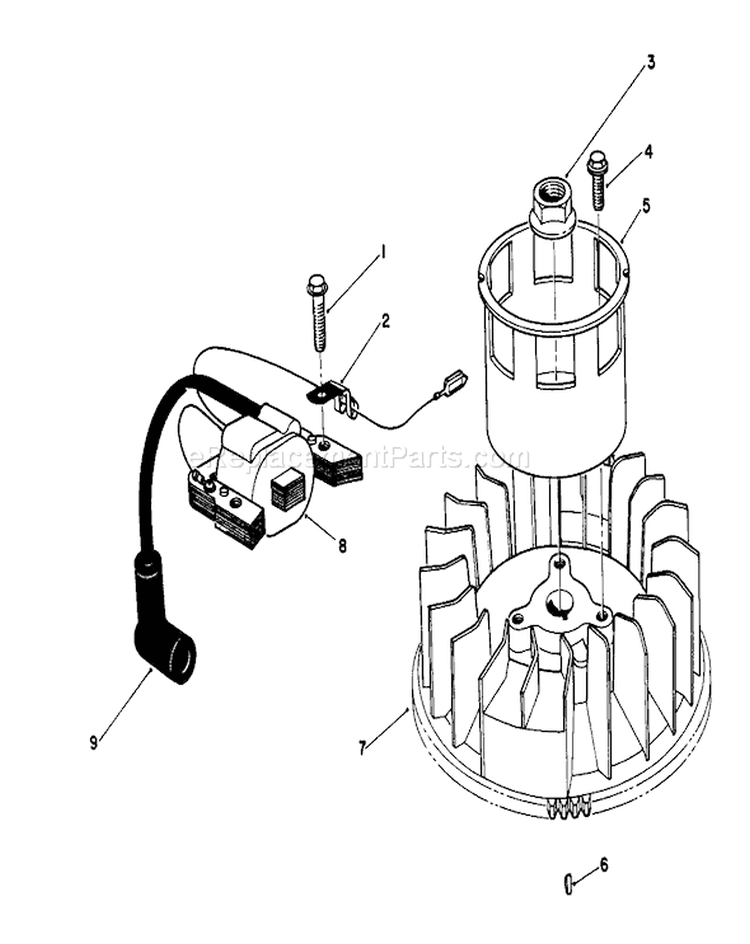 Magneto and Flywheel Assembly Diagram and Parts List for 20622 0000001-0003101 - 1990 Toro Lawn Mower
