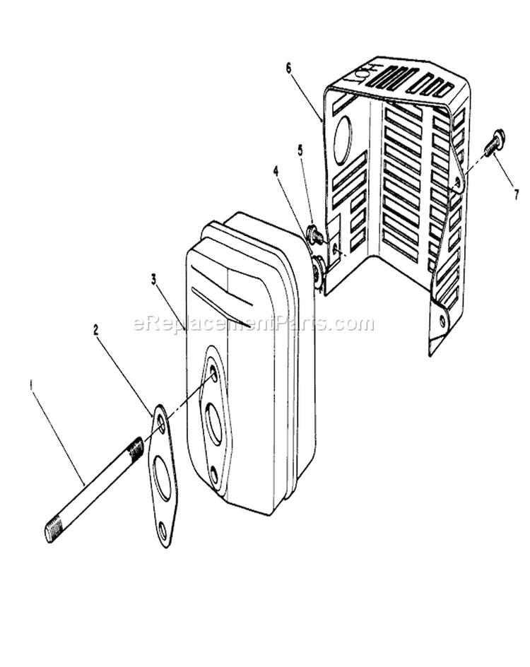 Muffler Assembly Diagram and Parts List for 20622 0000001-0003101 - 1990 Toro Lawn Mower