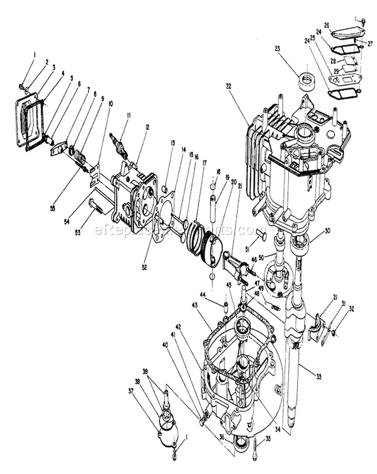 Engine Diagram and Parts List for 20622 0000001-0003101 - 1990 Toro Lawn Mower