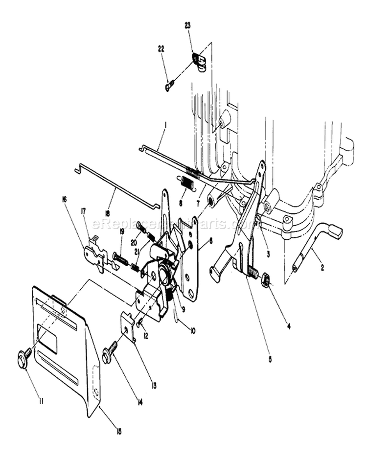Governor Assembly Diagram and Parts List for 20622 0000001-0003101 - 1990 Toro Lawn Mower