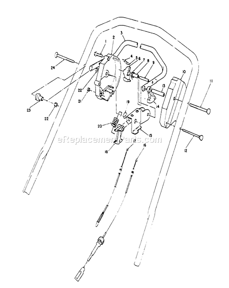 Traction Control Assembly Diagram and Parts List for 20622 0003102-0999999 - 1990 Toro Lawn Mower