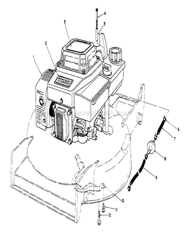 Engine Assembly Diagram and Parts List for 20622 0003102-0999999 - 1990 Toro Lawn Mower