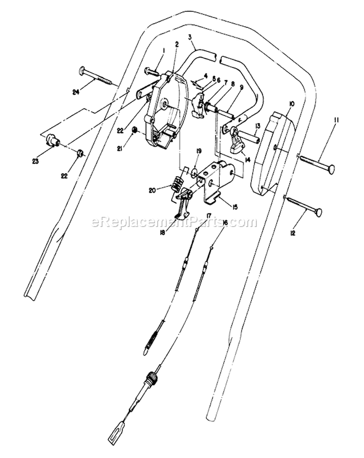 Traction Control Assembly Diagram and Parts List for 20622 8000001-8999999 - 1988 Toro Lawn Mower
