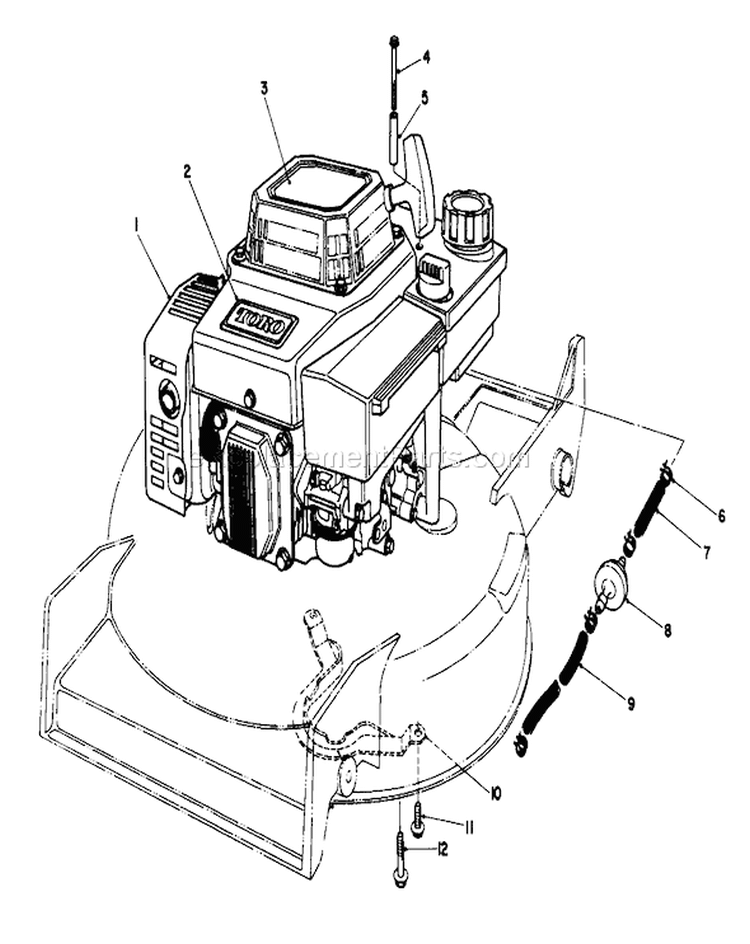 Engine Assembly Diagram and Parts List for 20622 8000001-8999999 - 1988 Toro Lawn Mower