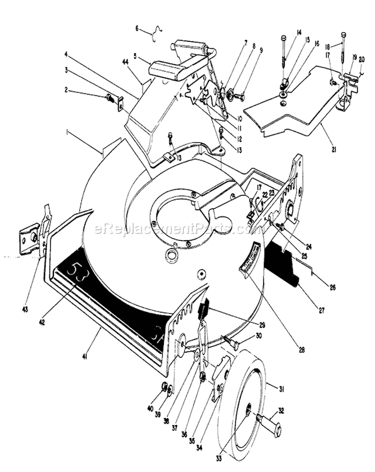 Housing Assembly Diagram and Parts List for 20624C 8000001-8999999 - 1988 Toro Lawn Mower