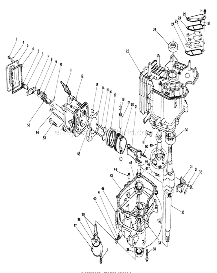 Engine Diagram and Parts List for 20624C 8000001-8999999 - 1988 Toro Lawn Mower