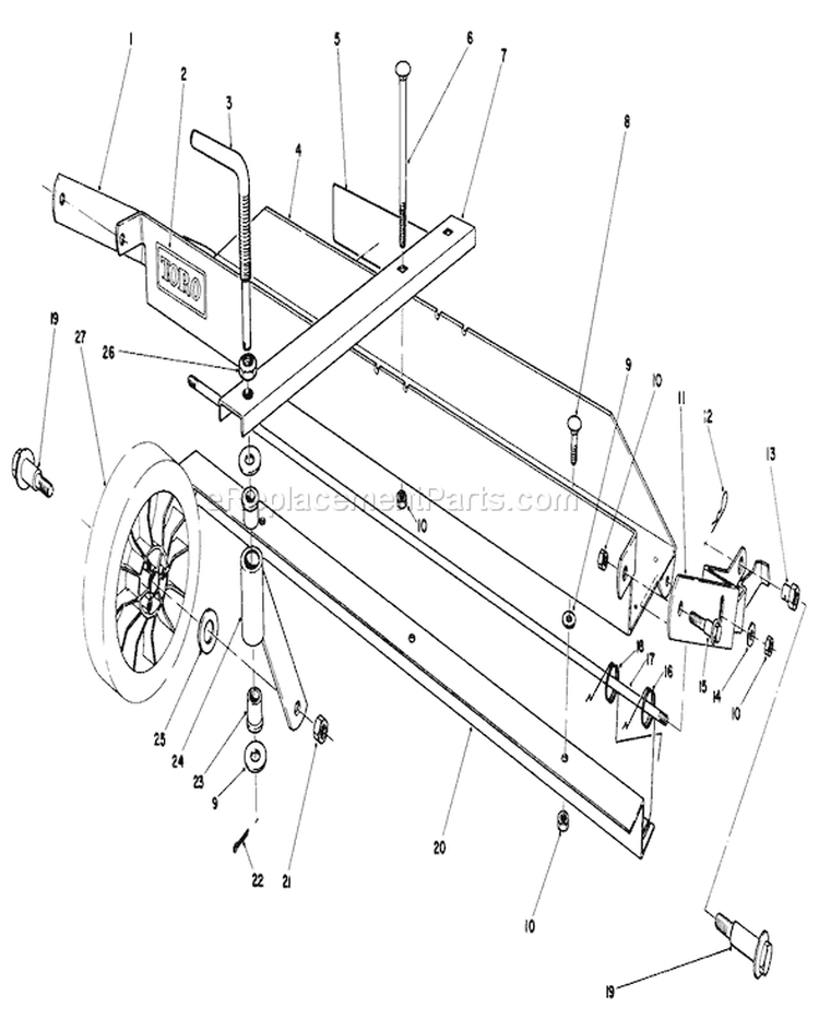 Dethatcher Kit Model Diagram and Parts List for 20624 6000001-6999999 - 1986 Toro Lawn Mower