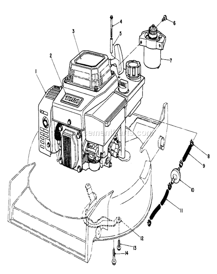 Page F Diagram and Parts List for 20624 6000001-6999999 - 1986 Toro Lawn Mower