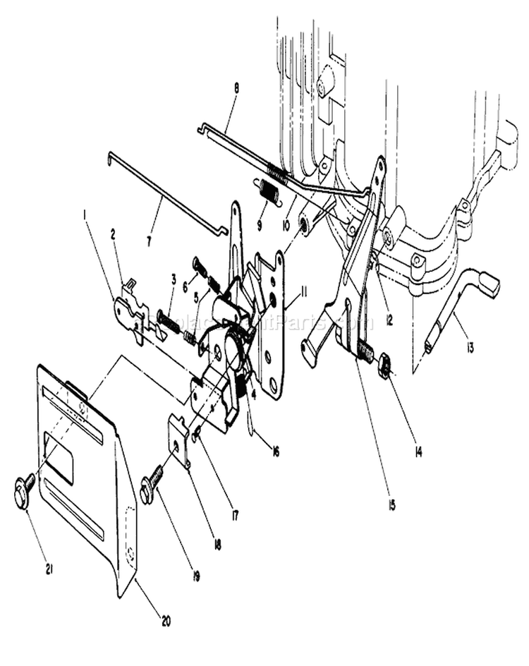 Governor Assembly Diagram and Parts List for 20624 6000001-6999999 - 1986 Toro Lawn Mower