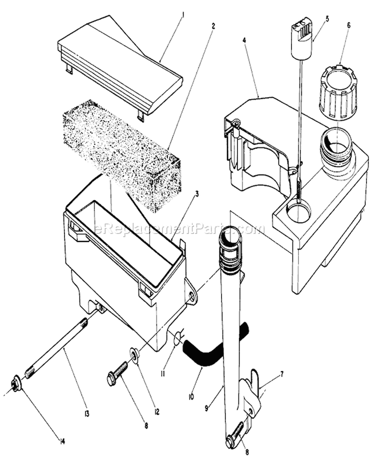 Air Cleaner and Fuel Tank Diagram and Parts List for 20624 7000001-7999999 - 1987 Toro Lawn Mower