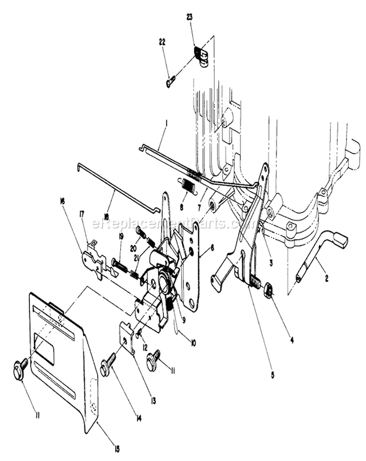 Governor Assembly Diagram and Parts List for 20624 7000001-7999999 - 1987 Toro Lawn Mower