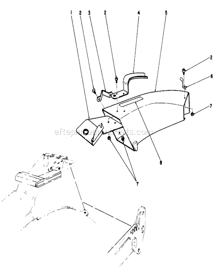 Side Discharge Diagram and Parts List for 20624 7000001-7999999 - 1987 Toro Lawn Mower