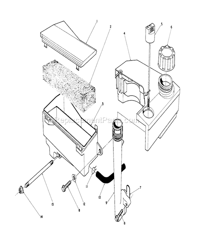 Air Cleaner and Fuel Tank Diagram and Parts List for 20626C 6000001-6999999 - 1986 Toro Lawn Mower