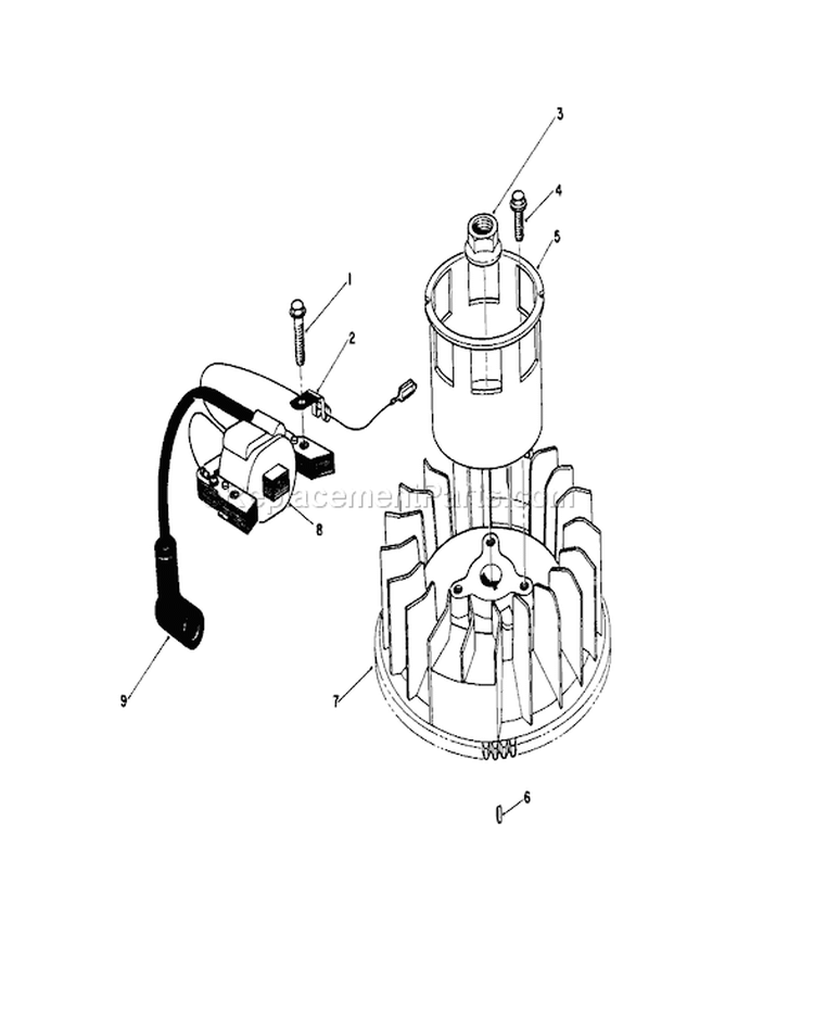 Magneto & Flywheel Assembly Diagram and Parts List for 20626C 6000001-6999999 - 1986 Toro Lawn Mower