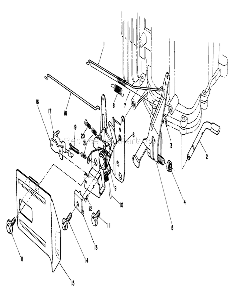 Governor Assembly Diagram and Parts List for 20626C 7000001-7999999 - 1987 Toro Lawn Mower