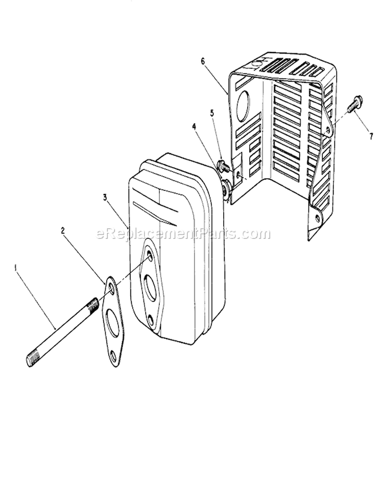Muffler Assembly Diagram and Parts List for 20627C 8000001-8999999 - 1988 Toro Lawn Mower