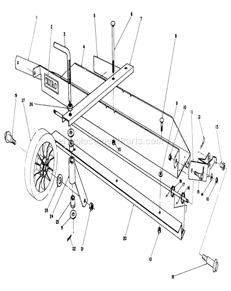 Dethatcher Kit Diagram and Parts List for 20628C 6000001-6999999 - 1986 Toro Lawn Mower