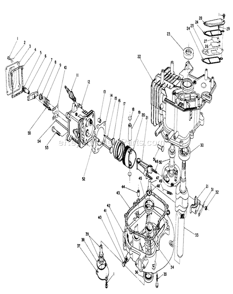 Engine Assembly Diagram and Parts List for 20628C 6000001-6999999 - 1986 Toro Lawn Mower