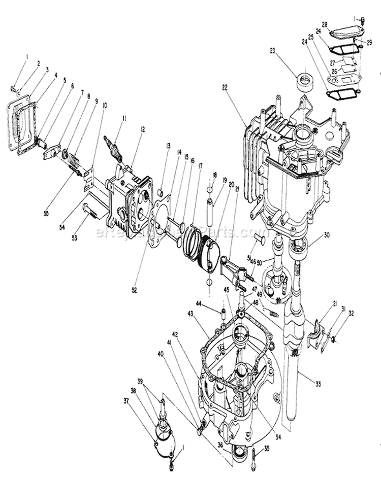 Engine Assembly Diagram and Parts List for 20628C 7000001-7999999 - 1987 Toro Lawn Mower