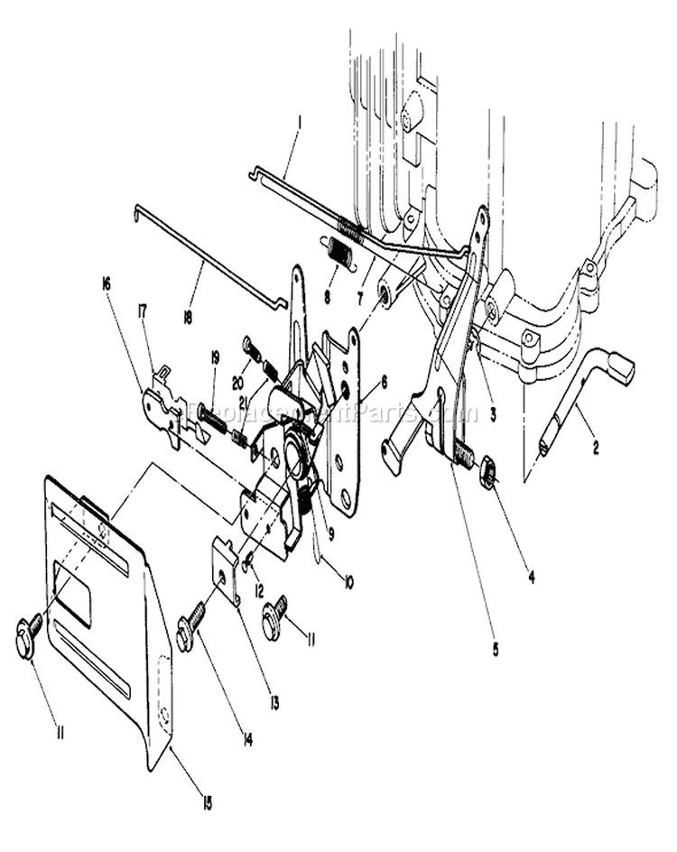 Governor Assembly Diagram and Parts List for 20628C 7000001-7999999 - 1987 Toro Lawn Mower
