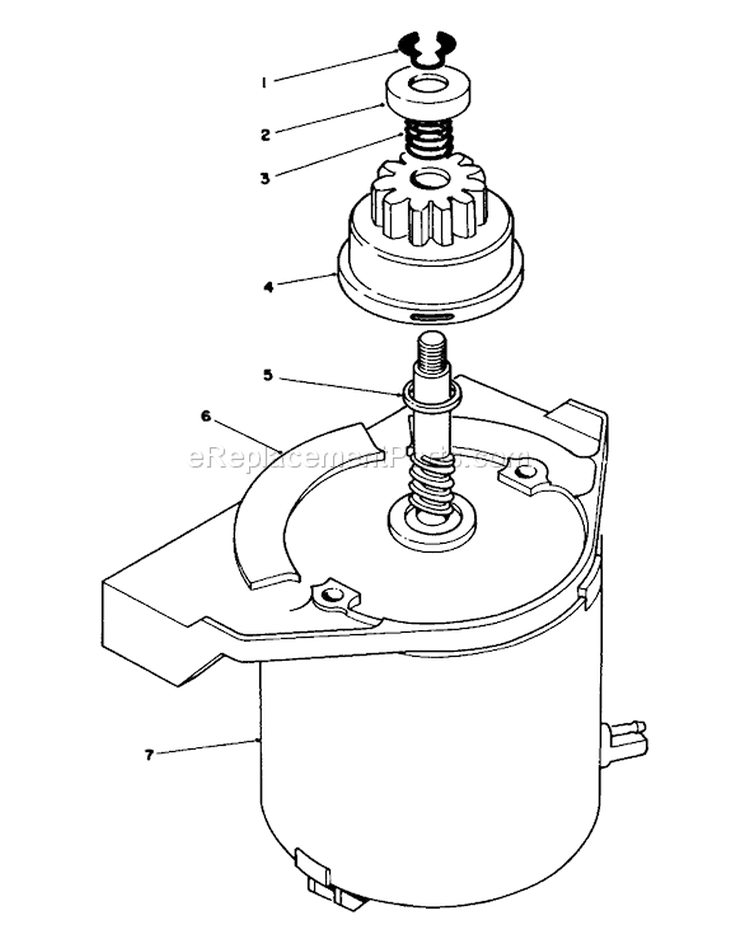 Starter Motor Diagram and Parts List for 20628C 8000001-8999999 - 1988 Toro Lawn Mower