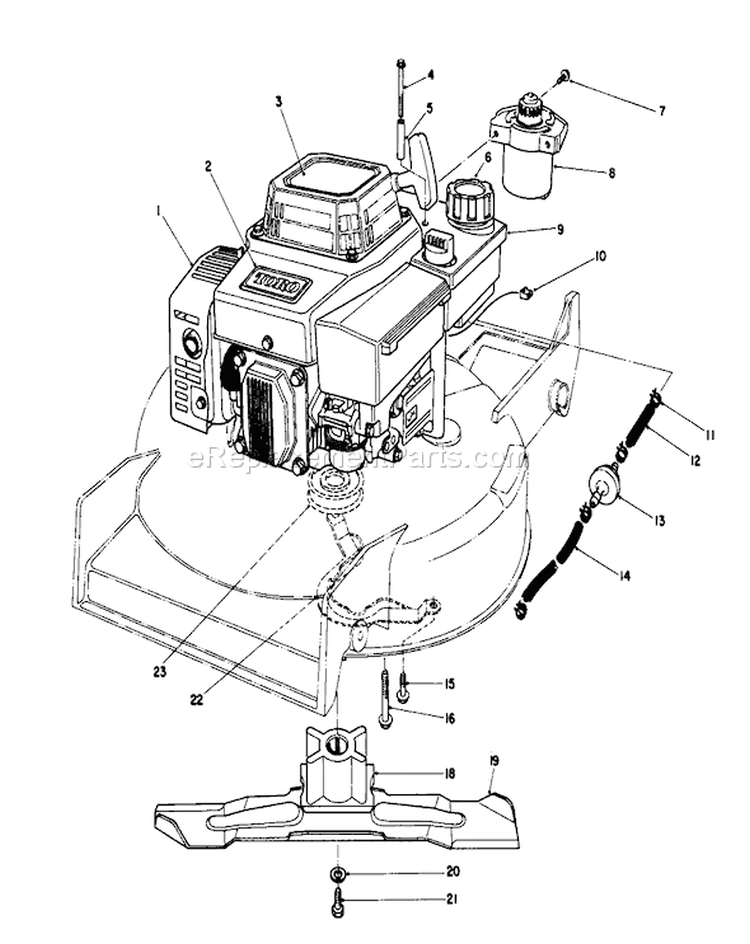 Page D Diagram and Parts List for 20628C 8000001-8999999 - 1988 Toro Lawn Mower