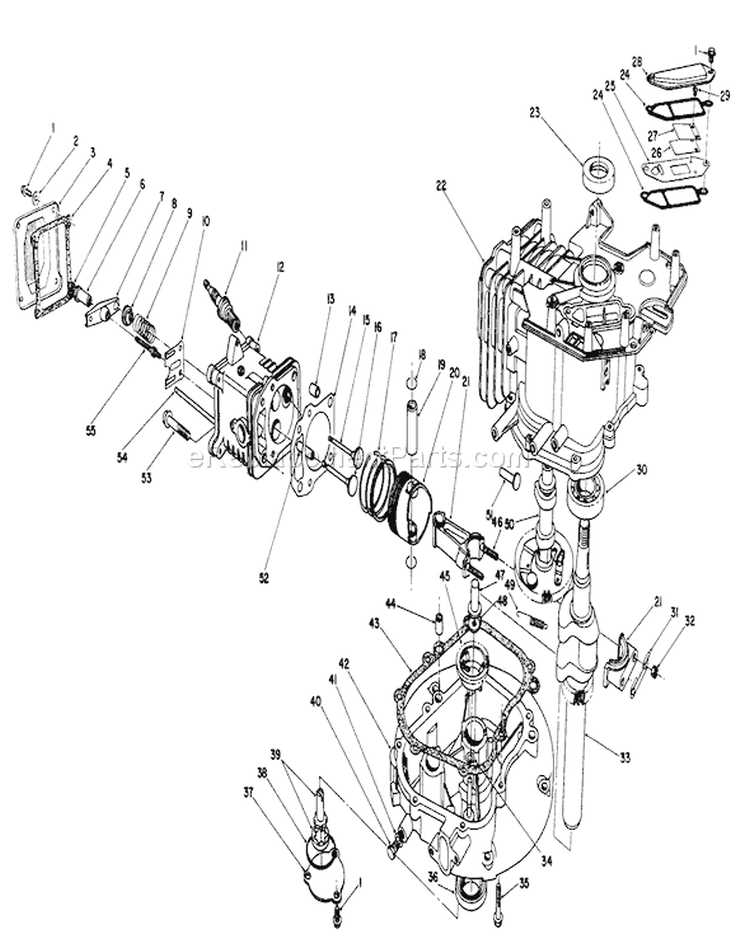 Engine Assembly Diagram and Parts List for 20629C 6000001-6999999 - 1986 Toro Lawn Mower