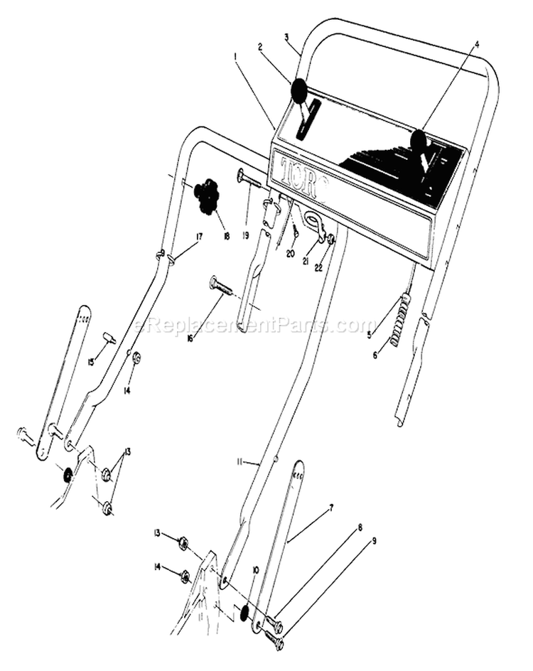 Handle Assembly Diagram and Parts List for 20631 8000001-8999999 - 1988 Toro Lawn Mower