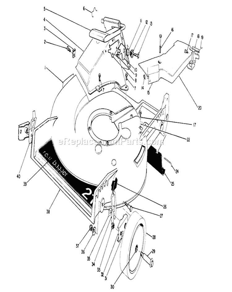 Housing Assembly Diagram and Parts List for 20631 8000001-8999999 - 1988 Toro Lawn Mower