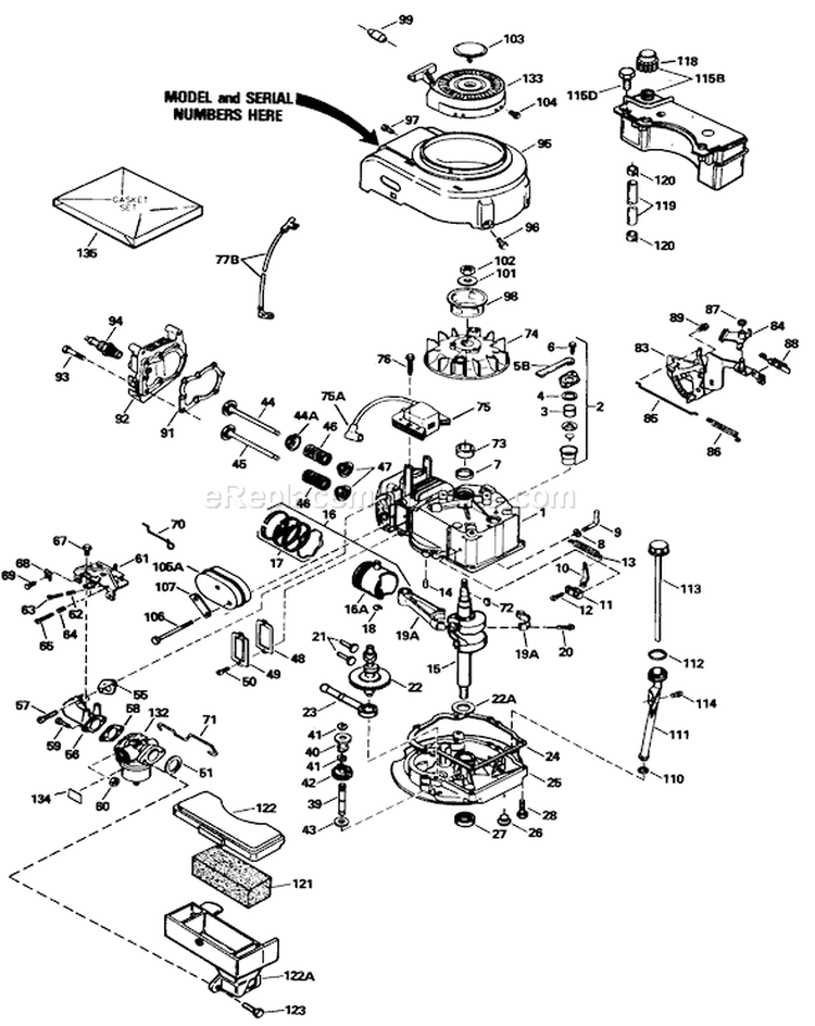 Engine Diagram and Parts List for 20631 9000001-9999999 - 1989 Toro Lawn Mower