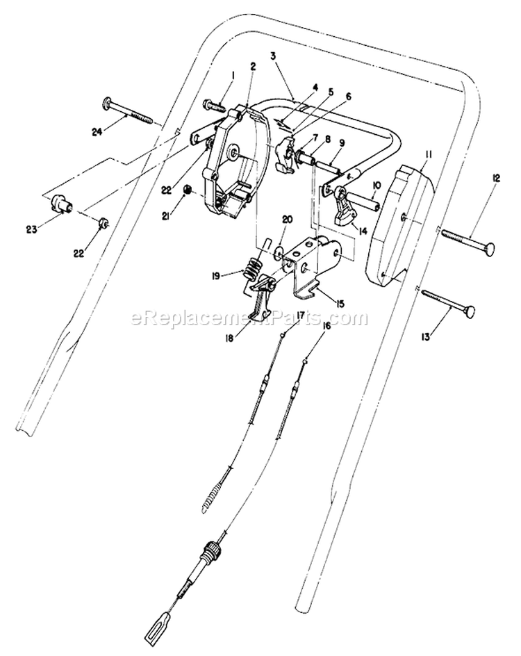 Traction Control Assembly Diagram and Parts List for 20632 9000001-9999999 - 1989 Toro Lawn Mower