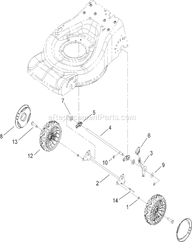 Rear Axle Assembly Diagram and Parts List for 20636 270J00001-270J99999 - 2007 Toro Lawn Mower