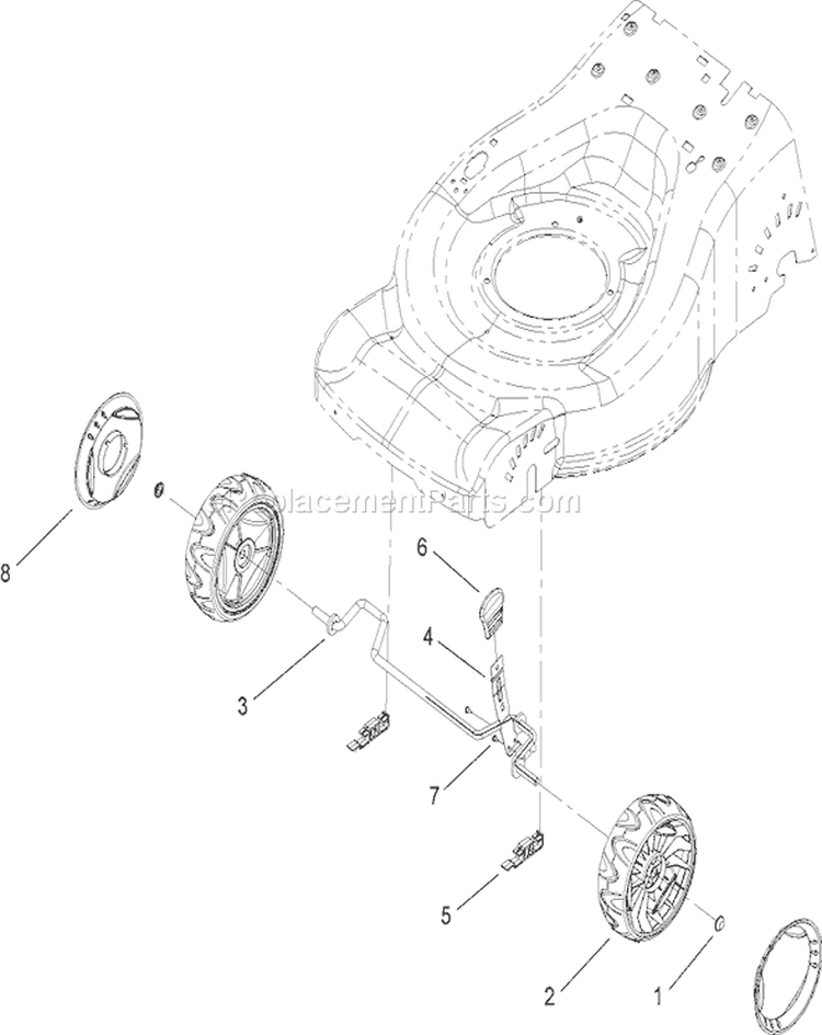Front Axle Assembly Diagram and Parts List for 20636 270J00001-270J99999 - 2007 Toro Lawn Mower
