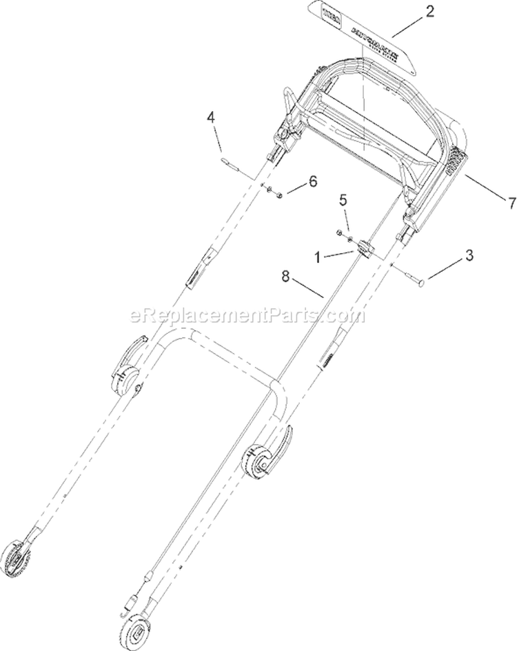Handle and Cable Assembly Diagram and Parts List for 20637 270K00001-270K99999 - 2007 Toro Lawn Mower