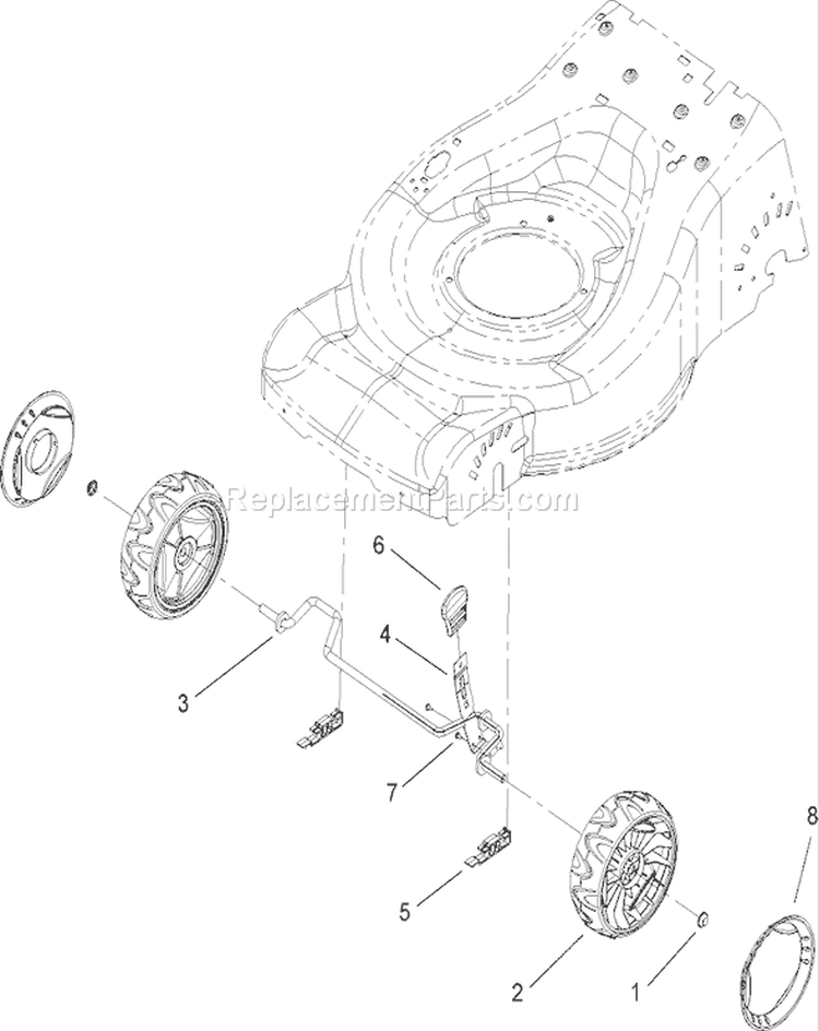 Front Axle Assembly Diagram and Parts List for 20637 270K00001-270K99999 - 2007 Toro Lawn Mower