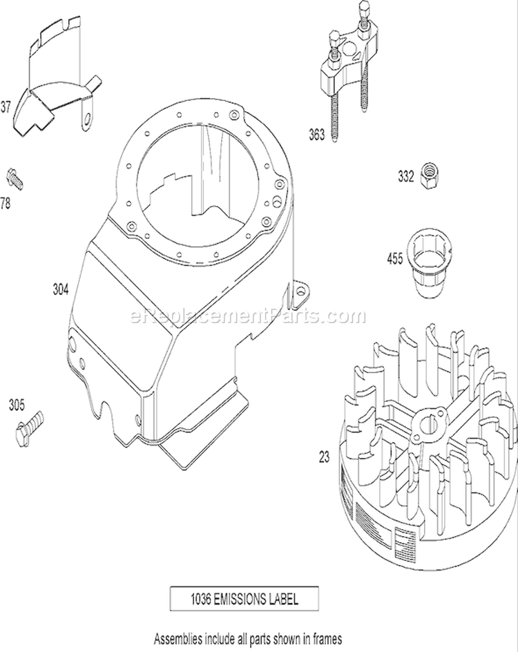 Blower Housing Assembly Diagram and Parts List for 20636 290000001-290999999 - 2009 Toro Lawn Mower