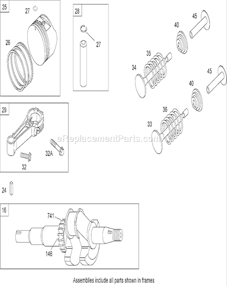 Crankshaft Assembly Diagram and Parts List for 20636 290000001-290999999 - 2009 Toro Lawn Mower
