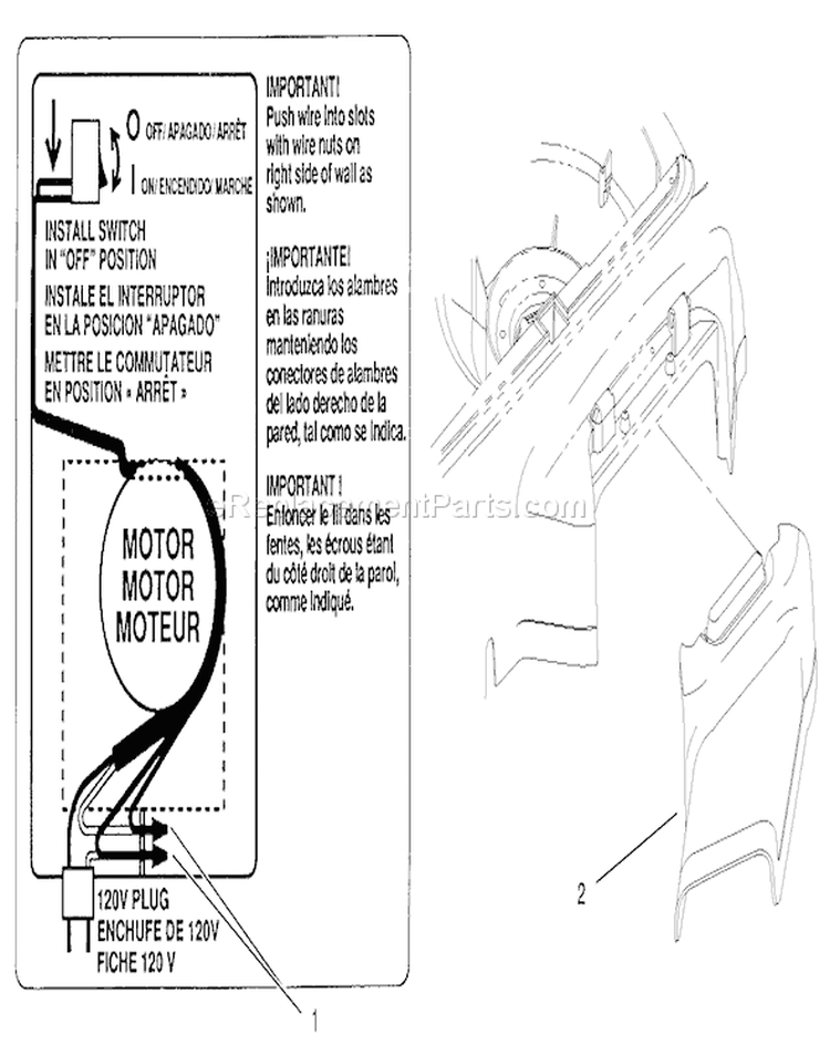 Connectors and Side Discharge Chute Diagram and Parts List for 20645 790000001-799999999 - 1997 Toro Lawn Mower