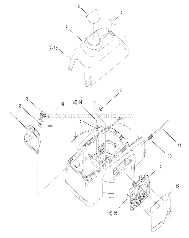 Cover, Mulch Plug and Panel Assembly Diagram and Parts List for 20646 89000001-89999999 - 1998 Toro Lawn Mower