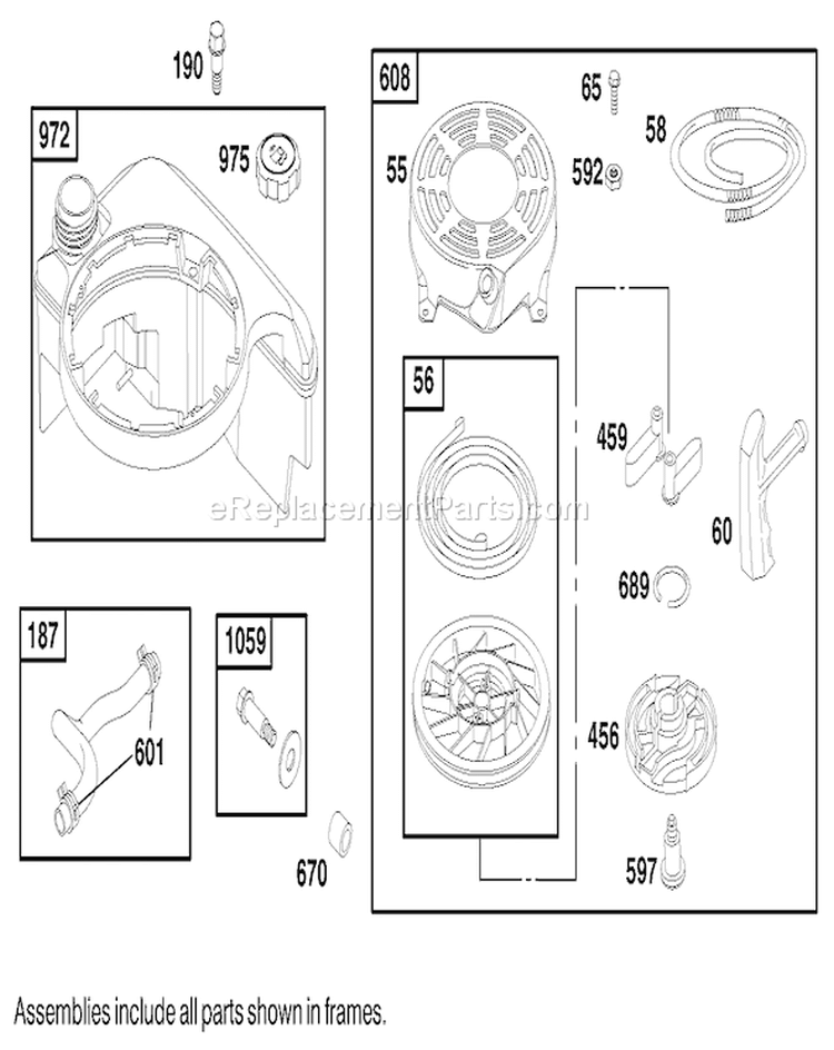 Page H Diagram and Parts List for 20651 9900001-9999999 - 1999 Toro Lawn Mower