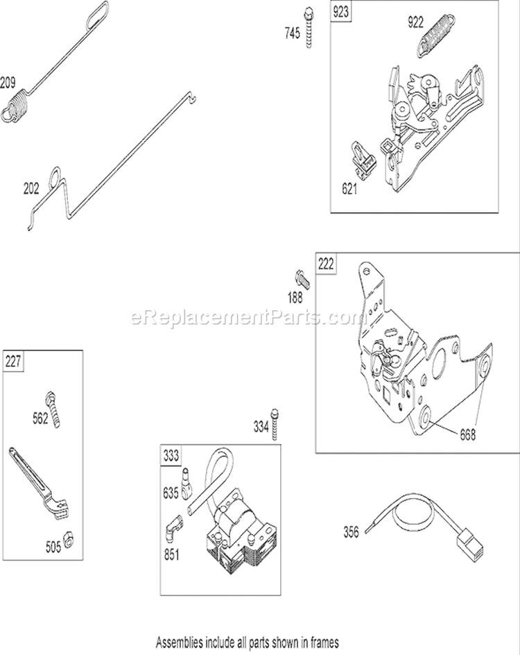 Governor Assembly Diagram and Parts List for 20654 270000001-270999999 - 2007 Toro Lawn Mower