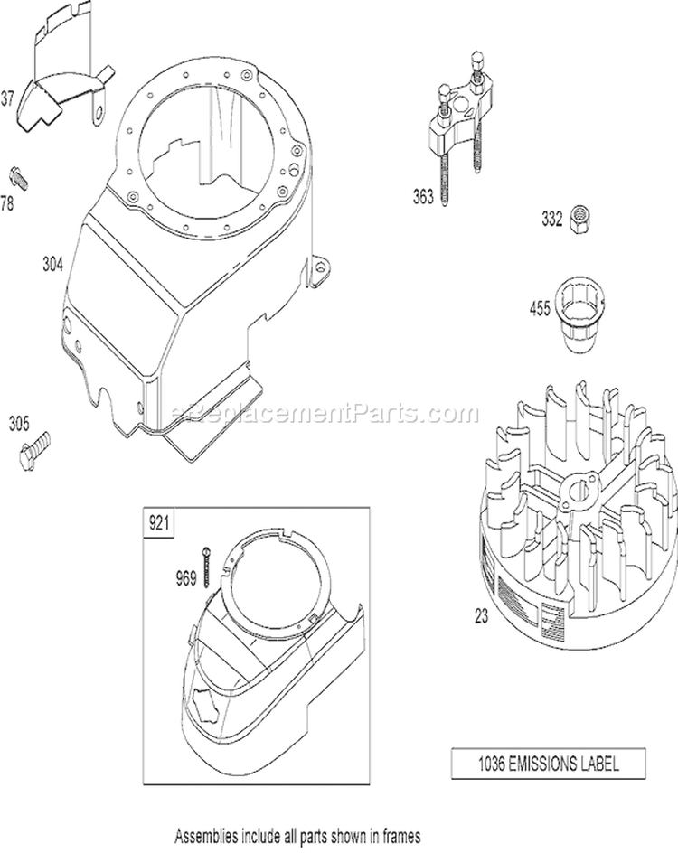 Blower Housing Assembly Diagram and Parts List for 20654 270000001-270999999 - 2007 Toro Lawn Mower